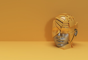 Fototapeta na wymiar 3D Rendered Illustration of a Human Face Design.
