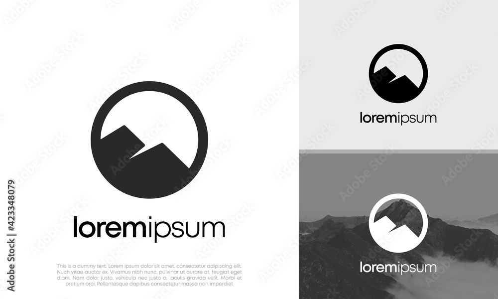 Sticker simple modern mountain adventure logo design