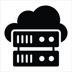 cloud data server glyph modern illustration