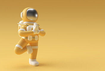 3d Render Spaceman Astronaut Yoga Gestures 3d illustration Design.