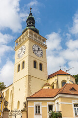 Fototapeta na wymiar Tower of the church of St. Wenceslas in Mikulov, Czech Republic