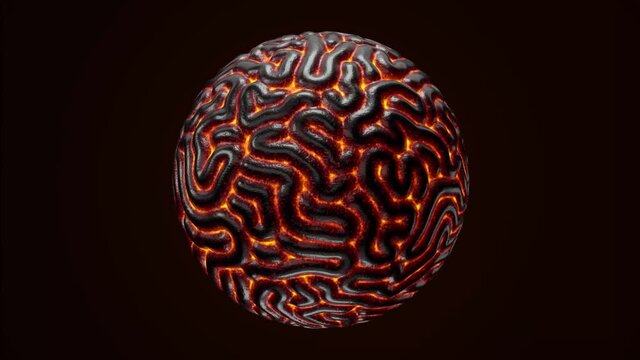 Artificial Brain with glowing details. 3d illustration, suitable for technology, ai and alien themes.
