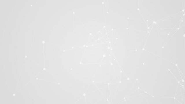 Grey abstract background with plexus network motion graphic perfect for titles and infographics