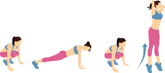 Fitness cardio burpees exercise motivation for your better workout