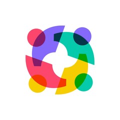 people family together human unity overlay overlap logo vector icon illustration