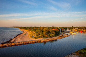 View of the Baltic Sea at sunset, Pavilosta, Latvia