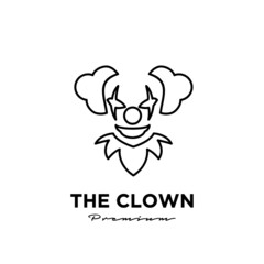 clown / joker simple line logo icon design vector illustration