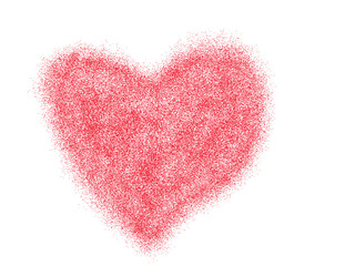 heart raspberry paint effect symbol of love and valentines day on a white isolated background