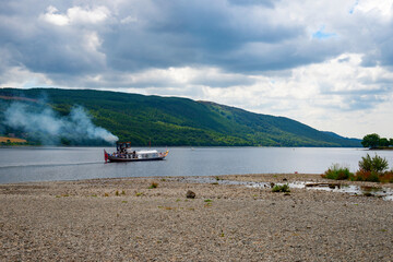 Old Cruise Boat on Lake Coniston, Lake District, Combria, England, UK