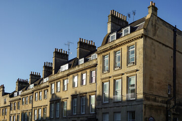 Fototapeta na wymiar Row of houses in Bath, UK