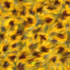 Seamless faux digital painted floral pattern print. High quality illustration. Procedural painting with realistic brush strokes in impressionistic style. Abstract art for surface design and print.