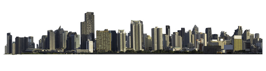 Fototapeta na wymiar many buildings in downtown, panorama view