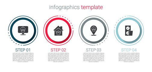 Set Nursing home, , and Pills blister pack. Business infographic template. Vector