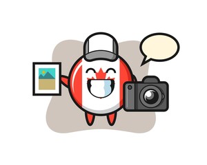 Character Illustration of canada flag badge as a photographer