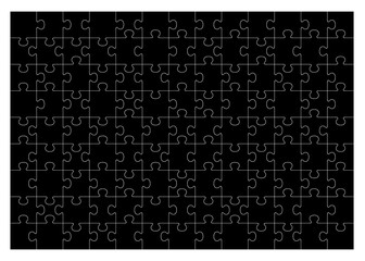 Puzzle background illustration	with black puzzle pieces and white lines