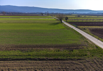 Aerial Photography of Vrtojba Field Panorama