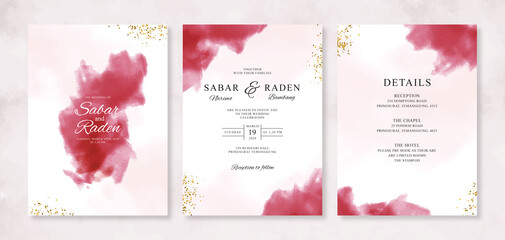 Watercolor abstract splash for wedding card invitations template