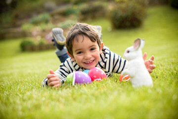 young child during the easter egg hunt