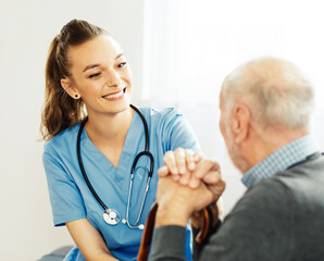 nurse doctor senior care caregiver help assistence retirement home nursing elderly man woman health support