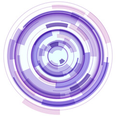 3D circular symbol, abstract lens technology design, rotating vector illustration.