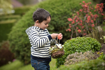 young child during the easter egg hunt