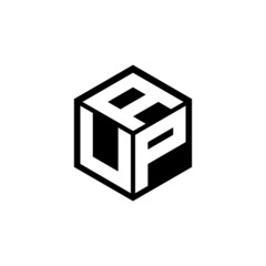 Fototapeta UPA letter logo design with white background in illustrator, cube logo, vector logo, modern alphabet font overlap style. calligraphy designs for logo, Poster, Invitation, etc.	 obraz
