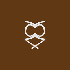  Owl flat icon. Simple style education symbol. Logo design element. T-shirt printing. eps10. Vector for sticker.