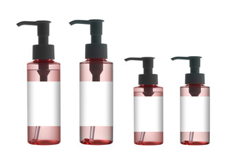 Plastic bottles With Dispenser Pump on white background