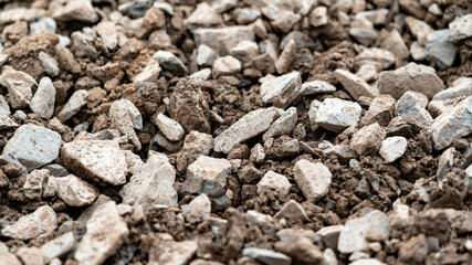 Close up of hardcore stones used as building materials