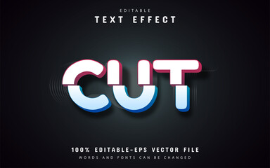 Cut text effect editable