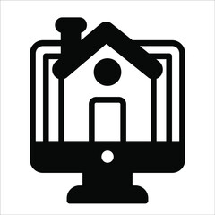 Online Estate glyph icon,  real estate  web and mobile icon.
