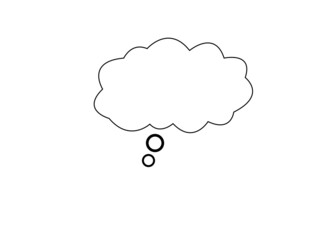 Trendy think bubble in flat style. Cloud line art isolated on white background. Vector illustration