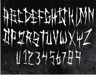 Dark Grunge Font - Vector arpanet  - obrazy, fototapety, plakaty