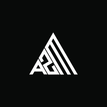 A Z M letter logo creative design on black color background. AZM icon