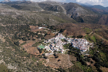 vista del municipio de Parauta en la comarca del valle del Genal, Málaga	