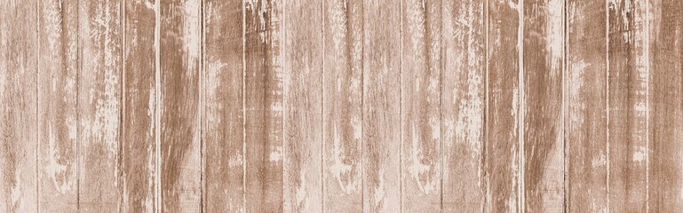 Panorama of Old brown vintage wooden wall pattern and seamless background