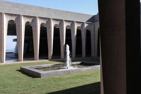 Garden at the center of the Domus Galilaeae or House of Galilee