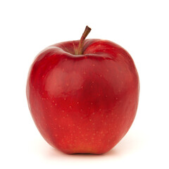 Red apple on a white background with a shadow.