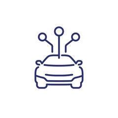 carsharing line icon with a car