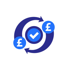 costs optimization, efficiency icon with a pound