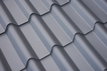 Metal roof construction. Background of building materials close-up.