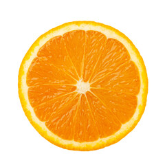 Sliced orange fruit segments isolated on white background