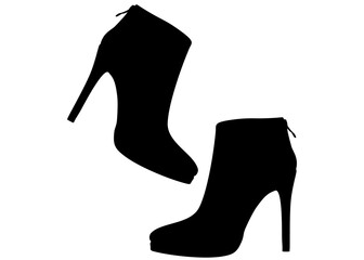 Womens ankle boots with stiletto heels. Vector image.