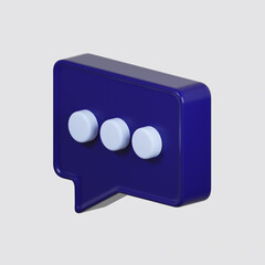 3d render of Message bubble. Business and Finance concept.