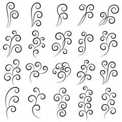 Vector set of decorative elements in black on a white background 2