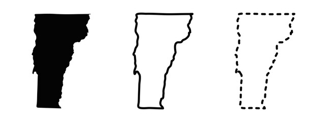 Vermont state isolated on a white background, USA map - obrazy, fototapety, plakaty