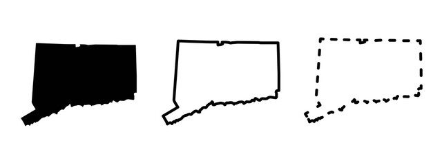 Connecticut state isolated on a white background, USA map