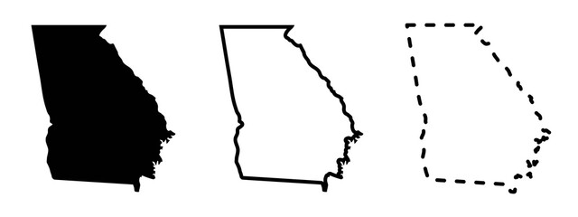 Georgia state isolated on a white background, USA map - obrazy, fototapety, plakaty