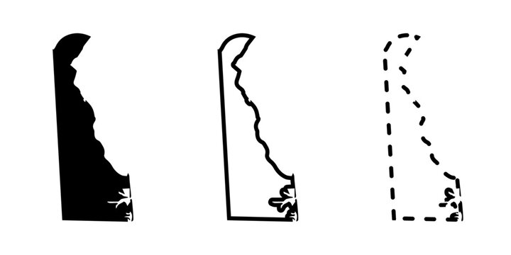 Delaware state isolated on a white background, USA map