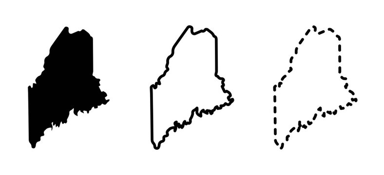 Maine state isolated on a white background, USA map
